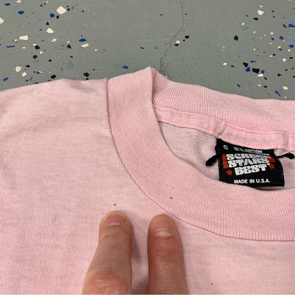 Vintage 1987 Pink Seattle Christian Youth T-Shirt Single Stitch Screen Star S - Picture 7 of 14